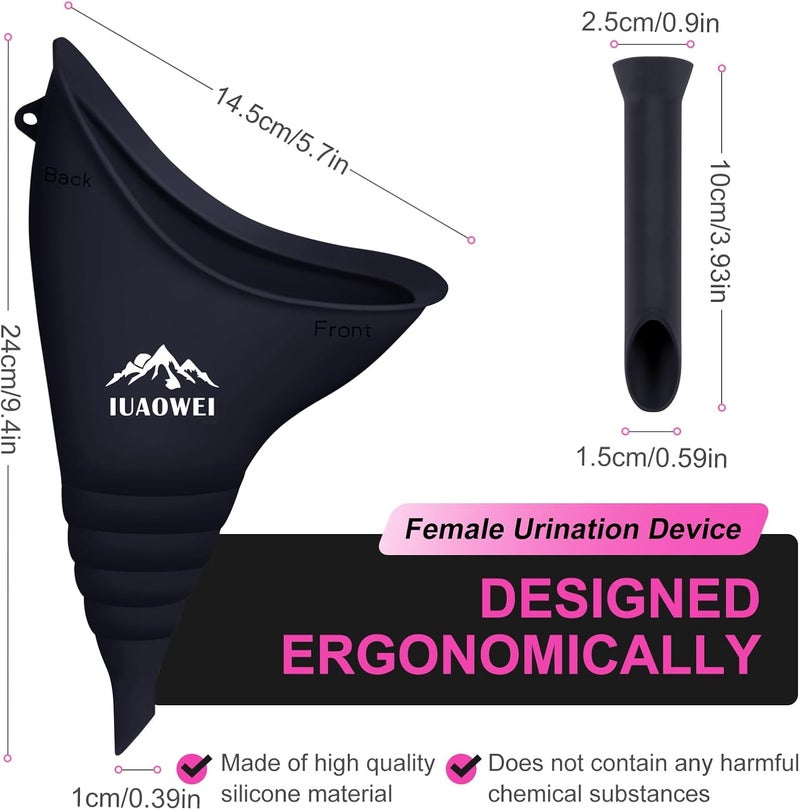 IUAOWEI Female Urination Device, Reusable Silicone Female Urinal, Pee Funnel for Women, for Travel, Camping, Boating, Outdoor, Hiking - Image 2